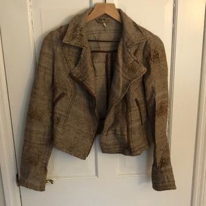 Free People Tan Textured Jacket